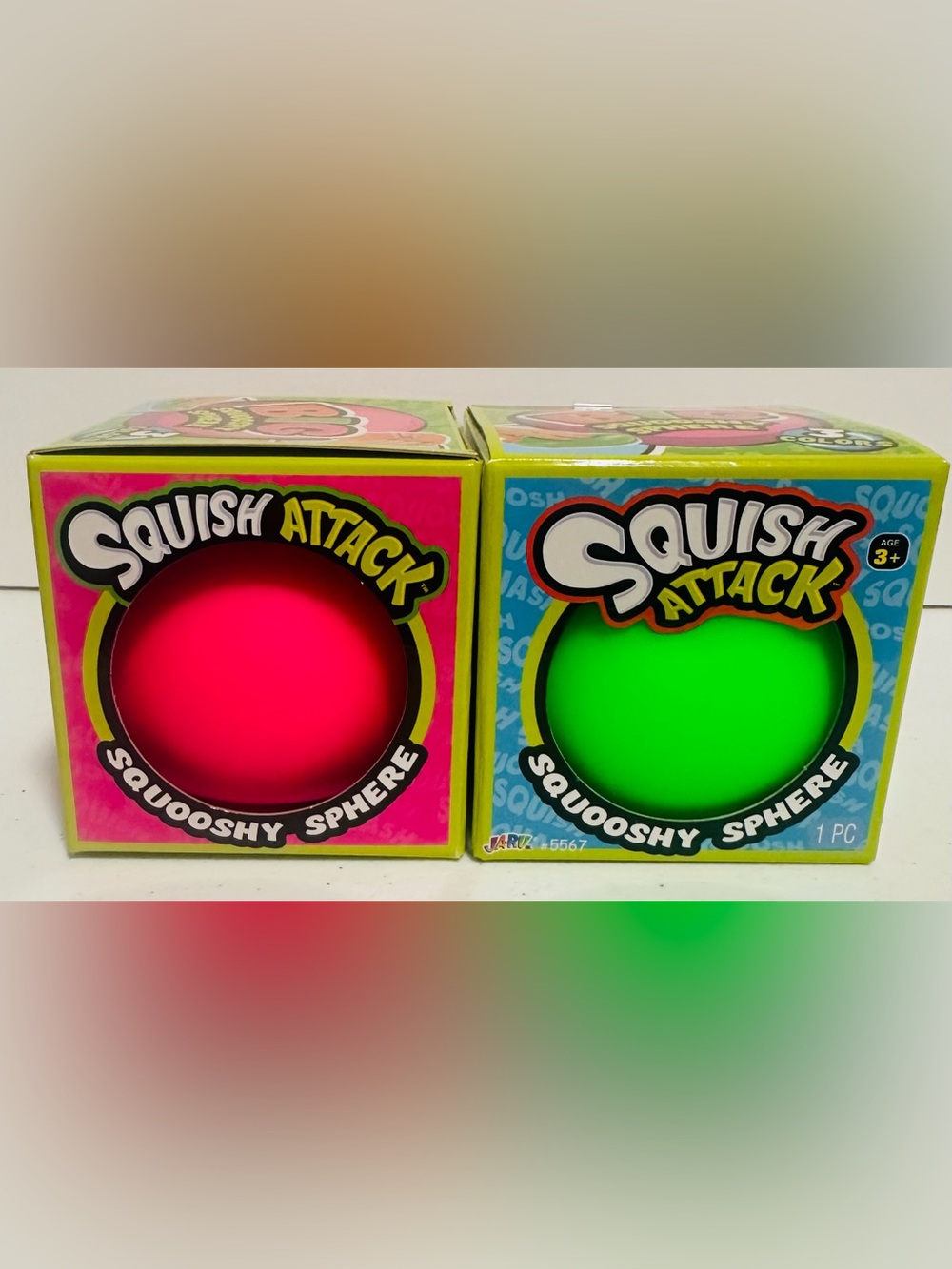 Squish Attack - Pink & Green Kids Stress Balls Set of 3